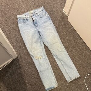 Madewell Light Blue High Rise Distressed Jeans